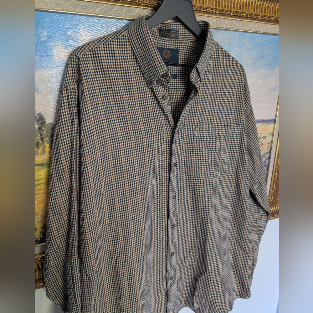 Viyella Brown Plaid Wool Flannel